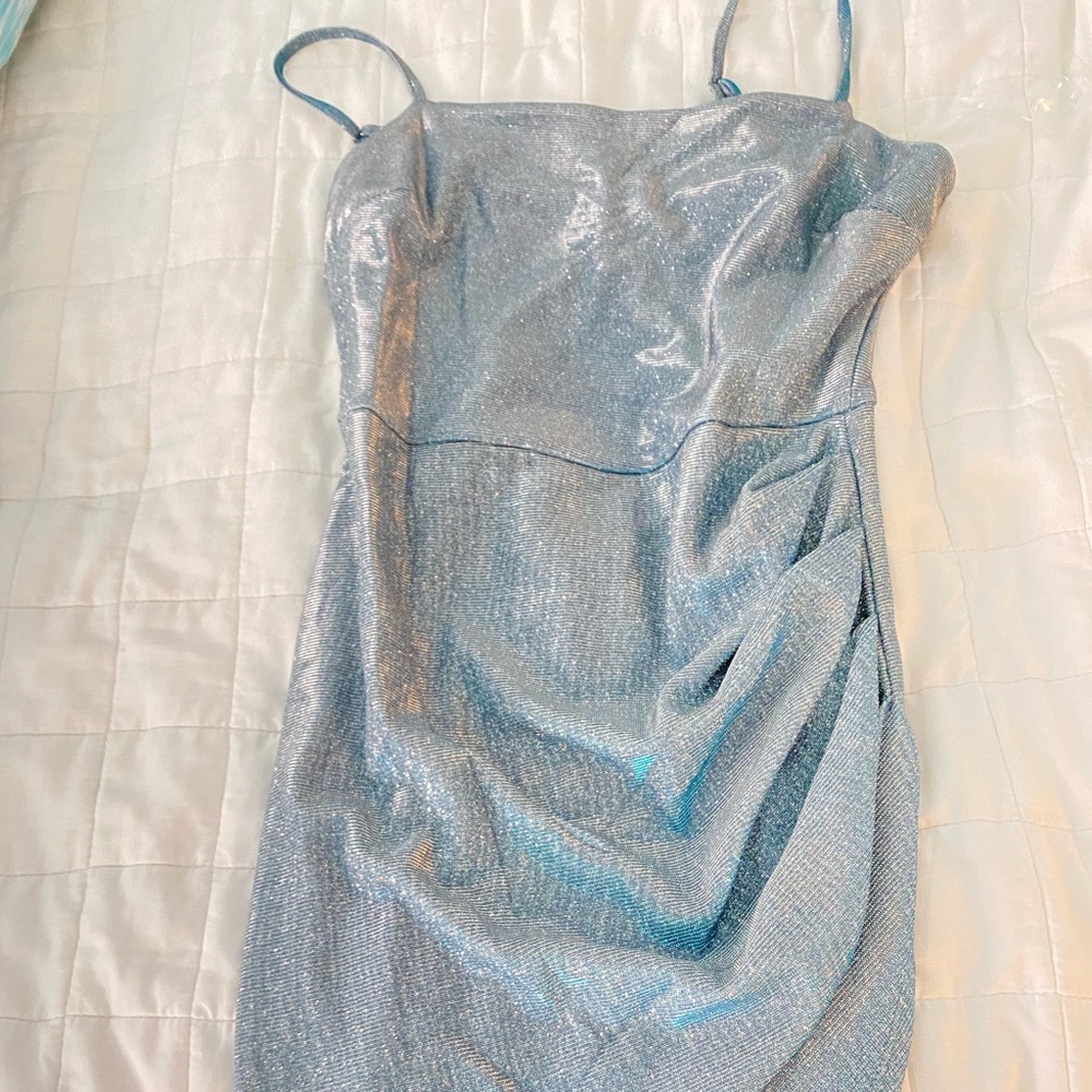 Super cute hoco dress sparkly blue